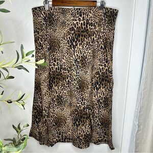 Time and Tru Leopard Print Skirt XL 16-18 Brown & Black